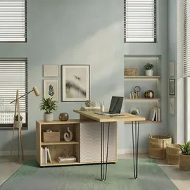 Vicco Notivo Büroschrank 135 x 55 x 77 cm Cashmere/Weiß