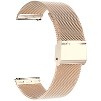 Microwear Uhrenarmband,16mm 18mm 20mm 22mm Ersatz Edelstahl Metallgitterband,Schnellverschluss Uhrenarmband Metallschraube,Smart Watch Armbänder für Männer Frauen (Rose Gold)