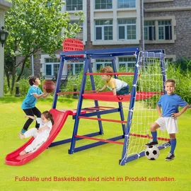 Costway Klettergerüst Spielturm 150 x 142 x 146 cm Blau