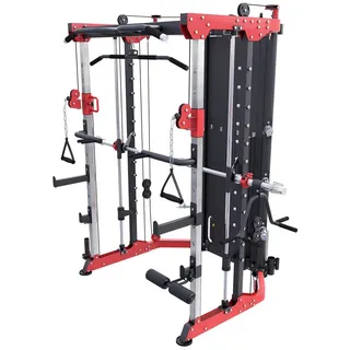 Gorilla Sports Multistation Power Rack mit Gewichten SCHWARZ|ROT|hellgrau No Size