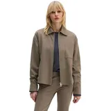 Marc O'Polo Sweatjacke MARC O'POLO "aus Punto di Roma-Jersey", Damen, Gr. L, chalky braun, Obermaterial: 67% Viskose, 28% Polyamid, 5% Elasthan, unifarben, loose fit, Sweatjacken Sweatjacke