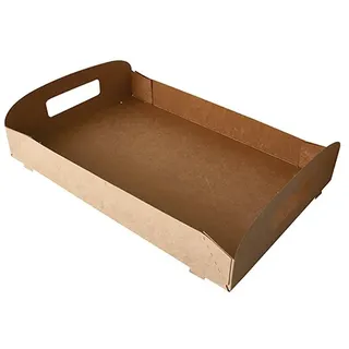 Papstar 10 Tragetabletts, Pappe Pure braun