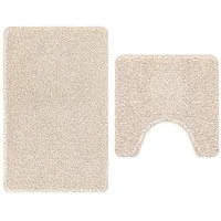 VidaXL 2-tlg. Badematten-Set Creme Polypropylen Rutschfest