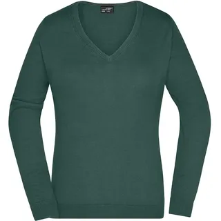 James & Nicholson Damen V-Neck Pullover JN658" - James - Nicholson forest-green XL"