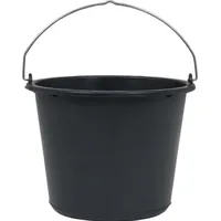 Industrial Quality Supplies Baueimer 12l m.Kreuzboden schwarz Recycling-Kunststoff