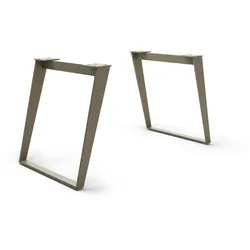 DELIFE Tischgestell Metall Schräg Effektfinish Titan(2er-Set), Gestelle