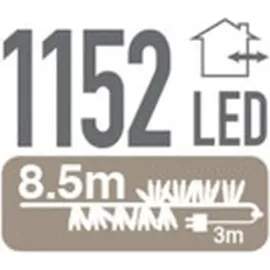ECD Germany LED Cluster Lichterkette 8,5m 1152 LEDs Warmweiß Timer 8Modi