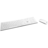 TECKNET kabellos in weiß perfekt für Office PC, Laptop, Multimedia Tastatur- und Maus-Set, mit QWERTZ Layout bestehend aus Funktastatur Funk Maus undUSBLadekabel weiß