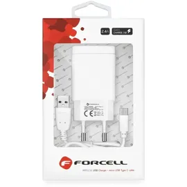 forcell Netzladegerät mit USB Stecker Typ-C-2,4A Quick Charge 3.0 Funktion Schutzsystem gegen Überhitzung und Stromstöße