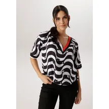 Aniston SELECTED Schlupfbluse mit grafischem Muster Rot/Schwarz/Weiß 36/38