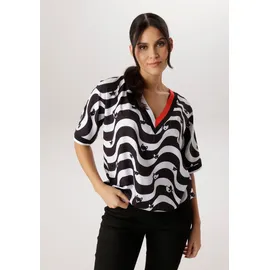 Aniston SELECTED Schlupfbluse mit grafischem Muster Rot/Schwarz/Weiß 36/38
