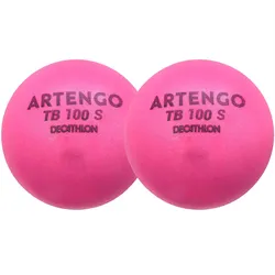 Tennisball TB100 Schaumstoff ×2 7 cm rosa ultrafluoreszierendes Orange No Size