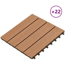 vidaXL Terrassendiele 30 x 30 cm braun