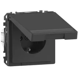 Merten MEG2312-6034 SCHUKO-Steckdose m. Klappd. u. Schriftf., BRS, StK, Anthrazit, System Design MEG23126034