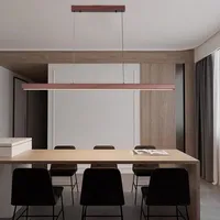 LED Pendelleuchte esstisch holz dimmbar, moderne LED Hängeleuchte mit Fernbedienung, höhenverstellbar moderne Linear design wohnzimmerlampe hängend für esszimmer büro Küche lampe (Holz-1, L80cm)