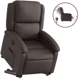 vidaXL Relaxsessel mit Aufstehhilfe Leder 55,8 x 99,5 x 73,8 cm Dunkelbraun elektrisch