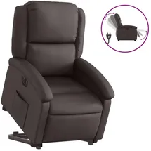 vidaXL Relaxsessel mit Aufstehhilfe Leder 55,8 x 99,5 x 73,8 cm Dunkelbraun elektrisch