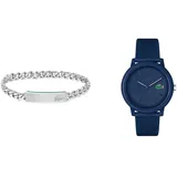 Lacoste Analog Quarzuhr für Herren mit Marinblaues Silikonarmband - 2011172 Gliederarmband für Herren Kollektion Baseline - 2040081