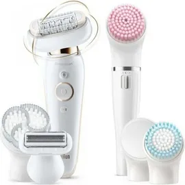 Braun Silk-épil 9 Flex 9100 Beauty Set + FaceSpa weiß/gold