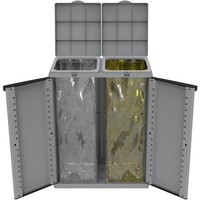 Kreher Mülltonnenbox EcoCab - Kunststoffschrank mit Müllsackhalter grau