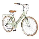 Bikestar Hollandrad, 7 Gang Shimano RD-TY21 Schaltwerk, Kettenschaltung, grün 41 cm