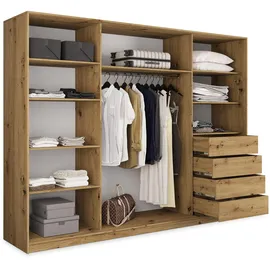 masseno Schwebetürenschrank SORE 270 x 205 x 58 cm Schwarz
