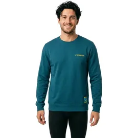 La Sportiva Climbing on the Moon Sweatshirt Turchese/Giallo M