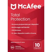 McAfee Total Protection 2025 VOLLVERSION 10 Geräte 1 Jahr DE Win Android iOS
