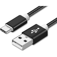 Reekin Kabel (USB-C) 1 Meter (Schwarz-Nylon) (1 m, USB 2.0), USB Kabel
