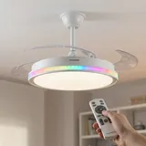 InnovaGoods Deckenventilator mit Rgb-led, Fernbedienung, und Einziehbaren Flügeln