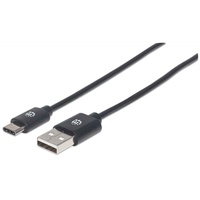 Manhattan USB 3.1 Typ C Gen1-Kabel Typ C-Stecker auf Typ A-Stecker 5 Gbit/s, 2m schwarz