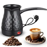 LOMUG Elektrische Türkische Kaffeekanne, 500ML Espressokocher Induktion Kaffeekocher mit Handgriff, Elektrische Kaffeekanne, Portable Kaffeekocher,Türkischer Mokkakanne für Zuhause Büro Reisen Camping