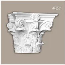 Profhome Decor - Halbsäulen Kapitell Fassadenstuck Säule Fassadenelement Korinthischer Stil Weiß
