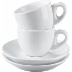 METRO Professional Cappuccinotasse, Porzellan, 200 ml, mit Untertasse, 4 Stück