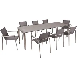 Garden Pleasure Sitzgruppe Sienna, silber Kunststoff, Metall, 9-teilig