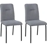 Möbilia Polsterstuhl Marla Polyester grau 2er Set