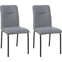 Möbilia Polsterstuhl Marla Polyester grau 2er Set