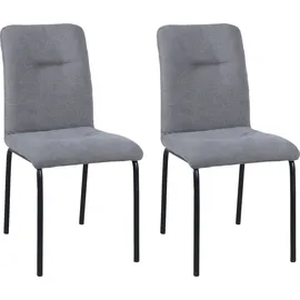 Möbilia Polsterstuhl Marla Polyester grau 2er Set