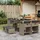 vidaXL Garten-Essgruppe 9-tlg. Grau