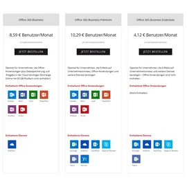 Microsoft 365 Business Standard PKC für Unternehmen Win Mac Android iOS