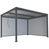 Mendler Alu Pergola HWC-L41 3,06 x 3,7 m inkl. 2 Seitenteile Anthrazit/Grau