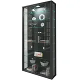 VCM my home Vitrosa Maxi Vitrine schwarz 8 Fachböden mit Beleuchtung
