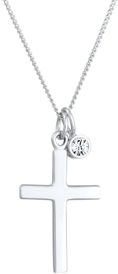 Elli Kreuz Religion Kristalle 925 Silber Ketten   Damen