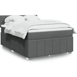 vidaXL Boxspringbett 140 x 200 cm Dunkelgrau