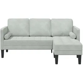 vidaXL Sofa mit Chaiselongue L-Form Hellgrau 160 cm Samt