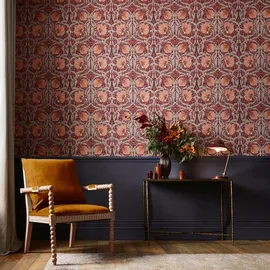 William Morris At Home Vliestapete Pimpernel 10 m x 52 cm Lila FSC®