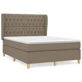 vidaXL Boxspringbett mit Matratze Taupe 140x200 cm Stoff