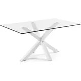Kave Home Esstisch Arya 160 x 90 cm Glas Weiß