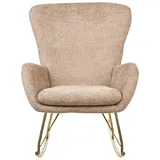 Beliani Schaukelsessel Bouclé Stoff beige/Gold Schaukelstuhl modern elegant edel Anaset