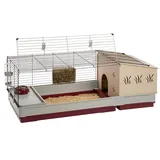 FERPLAST - Meerschweinchen Käfig - Hasenkäfig - Kaninchenkäfig - Häuschen und Zubehör Inklusive - Viel Platz für Kaninchen - Öffnenden & Modular 142 x 60 x h 50 cm - Krolik, 140 Plus